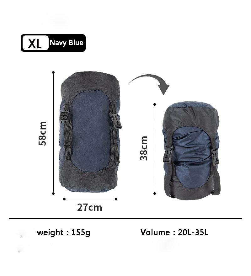 Обновленный 40D 10-35L сверхлегкий водонепроницаемый нейлоновый компрессионный мешок для спального мешка 40% места для кемпинга пешего туризма