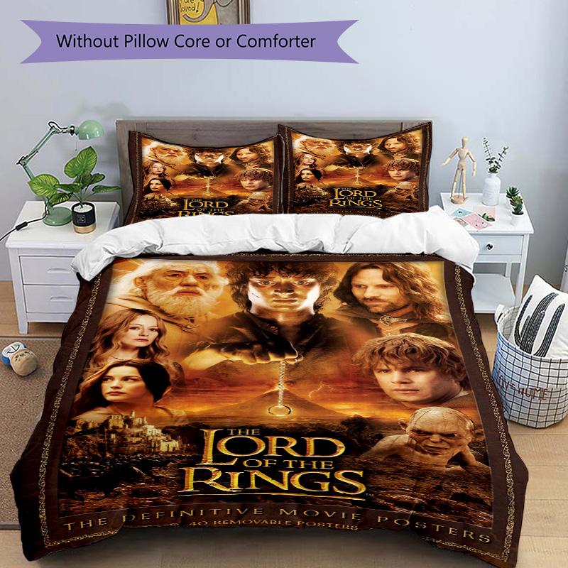 Lord Rings Trilogy Print 3Pcs Bedding Setduvet Cover With 2 Bedropillowcase Home Birthday Gift