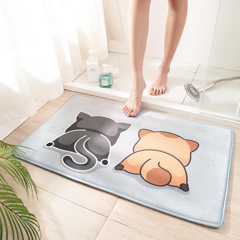 Cartoon Animal Bath Mat Diatom Mud Carpets Non Slip Shower Room Entrance Floor Foot Mats Home Toilet Kitchen Indoor Decor Rug