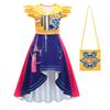 Kids Girls Anime Cartoon POP Singer Super Star Rumi Mira Zoey Printed Pleat Ruffle Dress Bag Set Halloween Cosplay Costumes