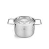 Кастрюля Fissler 16 см Pure Collection Тушеная кастрюля с крышкой из нержавеющей стали, совместимая с газовым IH, сделано в Германии, японское серебро, двуручная [Авторизованный продукт]