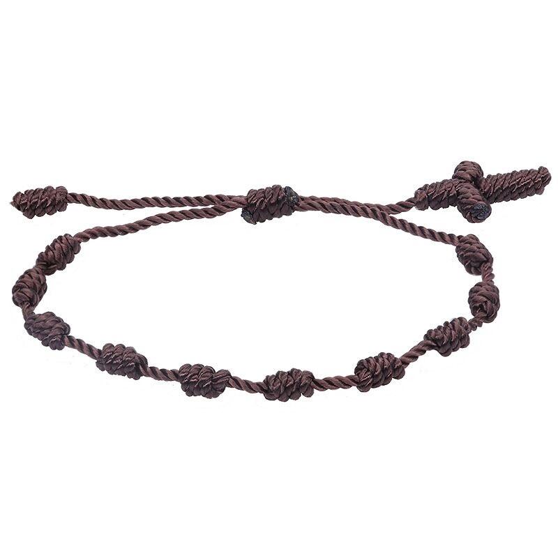 10 узлов красно-черный нить браслет для женщин мужчин счастливый амулет ручной работы веревочные браслеты дружба пара браслет