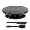 Black cake turntable plastic decorating turntable diy baking tool set cream scraper spatula 1