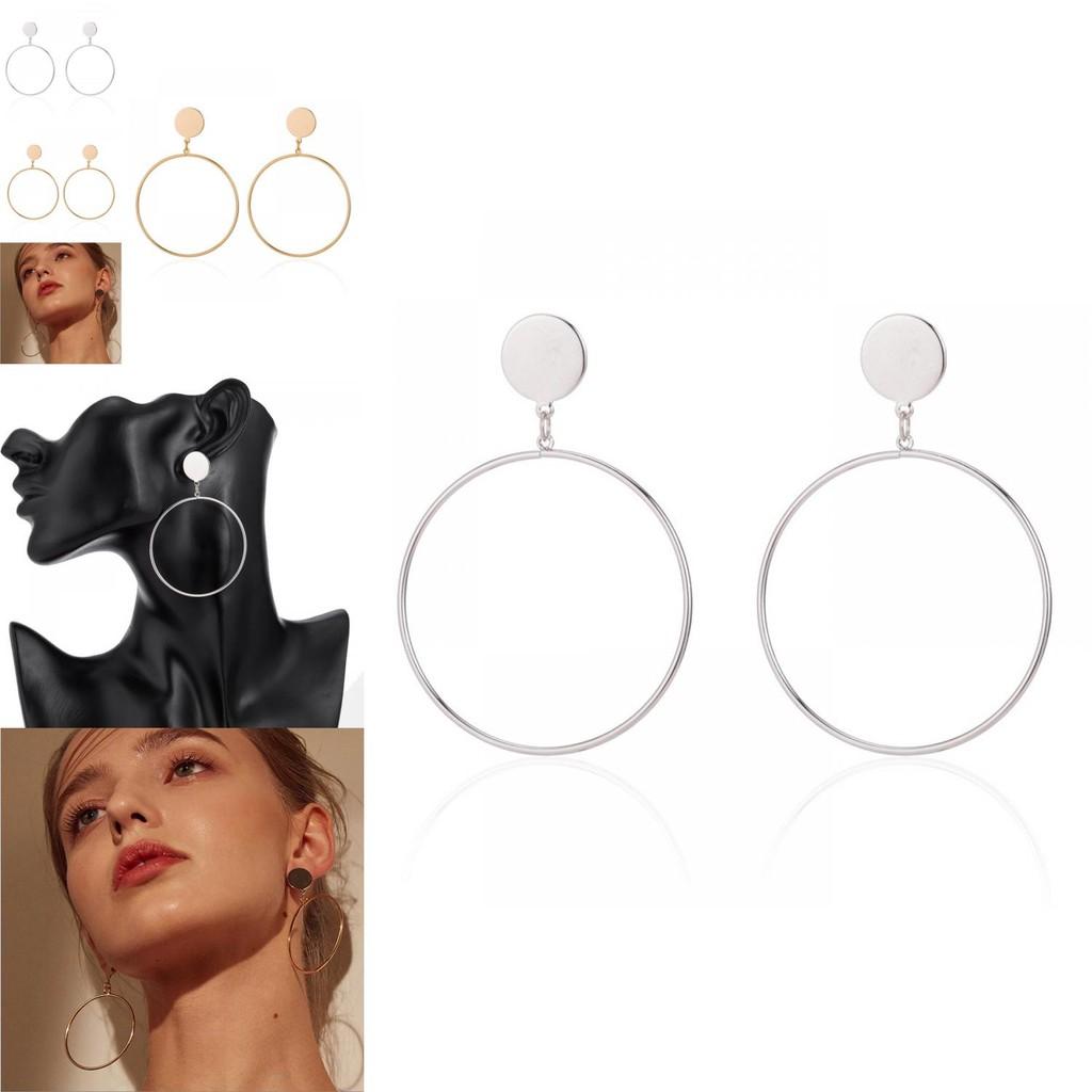 Модные серьги-кольца из сплава для женщин, трендовые геометрические эффектные украшения