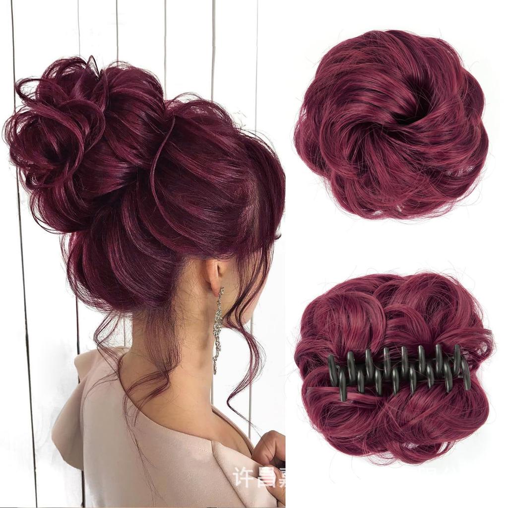 Ленивый пучок для волос | Большая пушистая резинка-краб