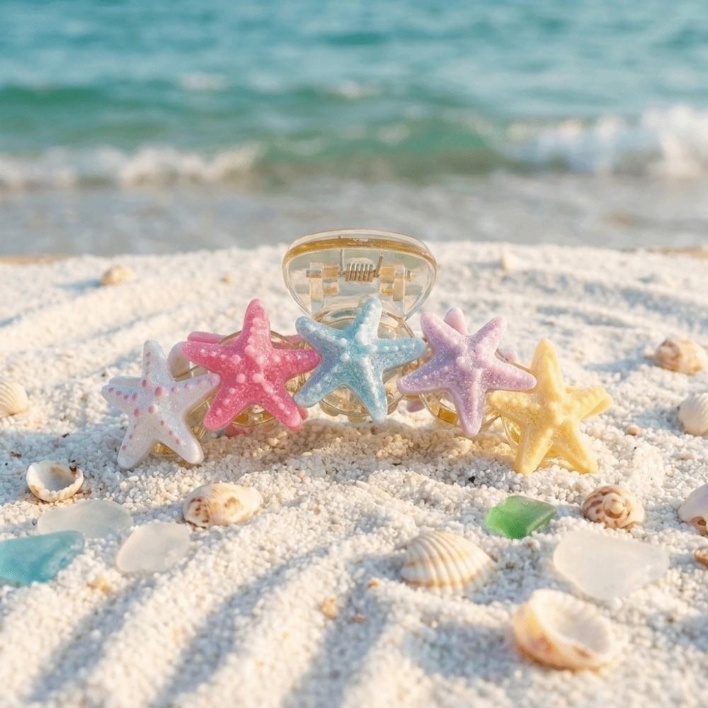 Non-slip Starfish Hair Claw Clip Large Hair Grab Clip Y2K Beach Shark Clip Pool Party