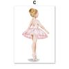 Pink Ballet Girl Swan Butterfly Rainbow Name Custom Wall Art Canvas Painting Posters And Prints Picture For Baby Kids Room Decor