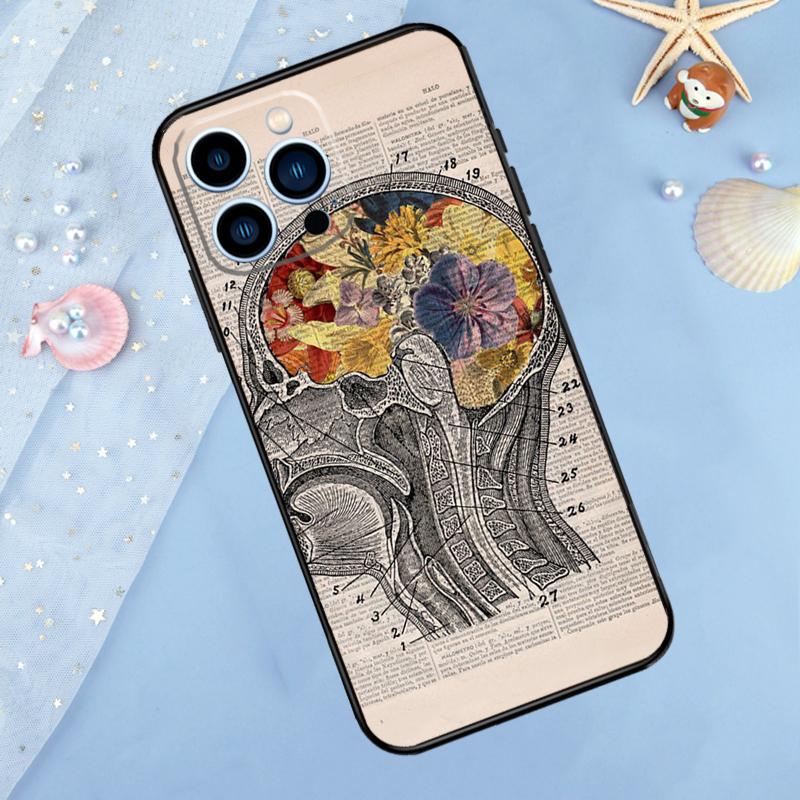 Чехол с рисунком мозга для iPhone 17 Pro Max 16 15 14 12 11 13 Pro Max Plus 12 13 Mini 16e 17 Air Задняя крышка