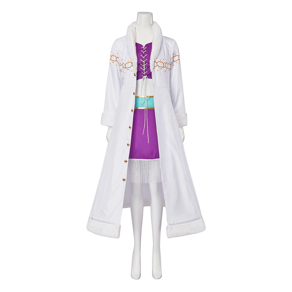 Косплей костюм Робин из One Piece, куртка с меховым воротником, полный комплект косплей костюма Николь Робин