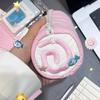 Pink Towel Roll Pencil Case Kawaii Soft Pen Storage Bag Cosmetic Pouch Cartoon Large Capacity Student Stationery School Supplies
