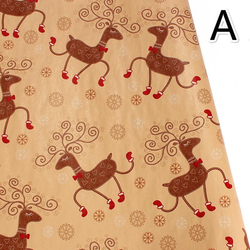 1 рулоны в стиле ретро, рождественская подарочная упаковка, бумага, дерево, снежинка, праздничная рождественская упаковка, декор