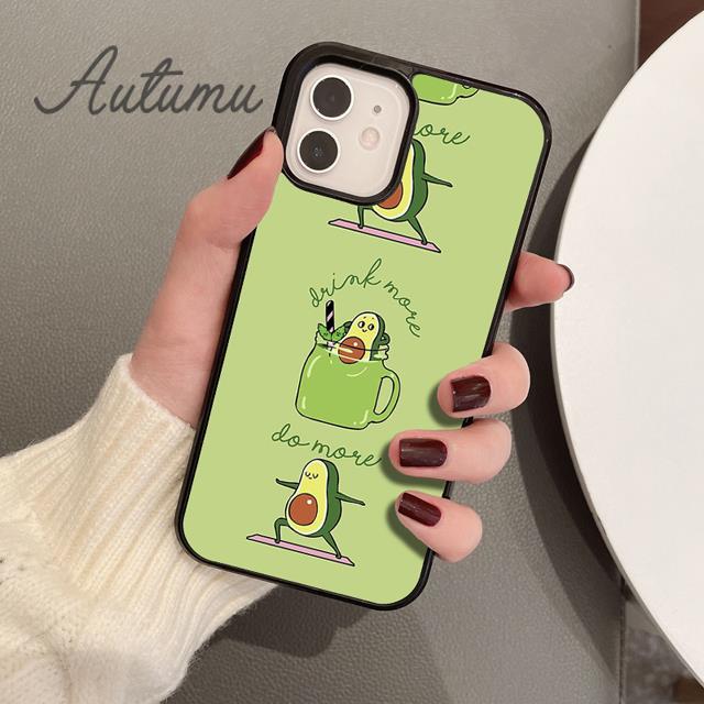 Милый чехол для телефона с рисунком авокадо для iPhone 11 12 13 14 Pro Max mini X XR XS SE 2020 6S 7 8 Plus Samsung Galaxy S21 S22