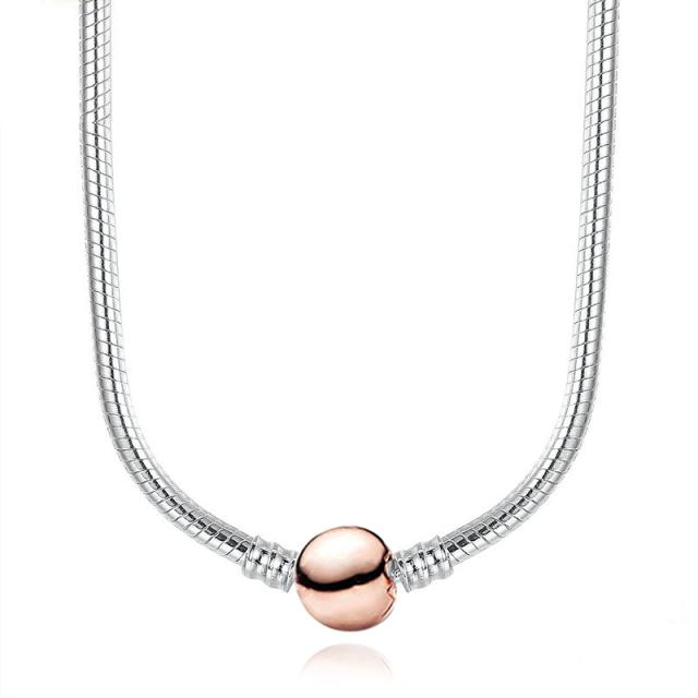 45cm Length Silver Color Charm Necklace Snake Chain Fit Brand Original Pendant Necklaces For Women Lover Diy Jewelry Gift