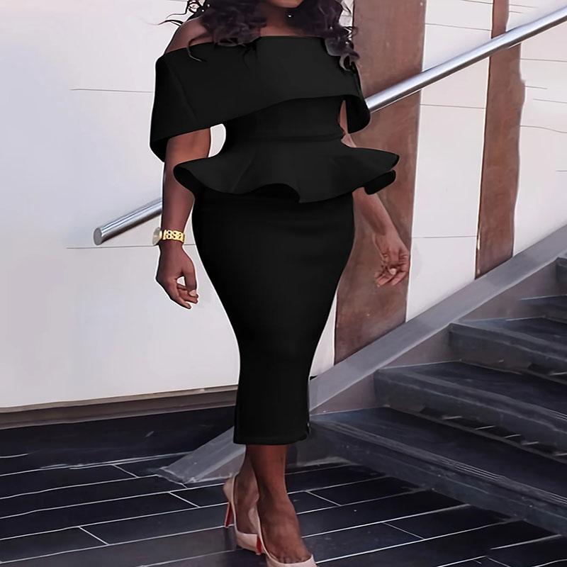 Женское клубное вечернее сексуальное облегающее платье-карандаш с открытыми плечами, элегантное белое рождественское платье с оборками