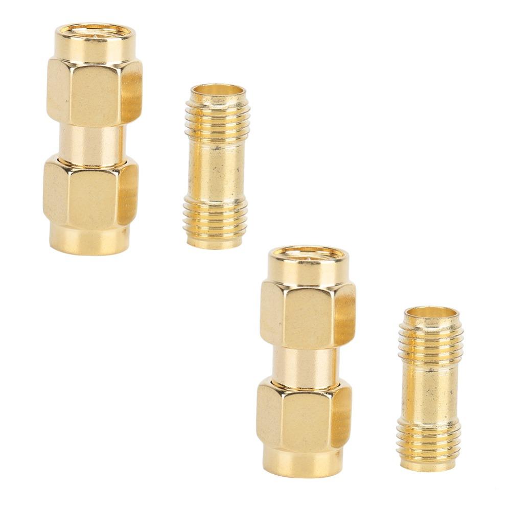4PCS Double Pass Connector 2PCS SMA Male to Male Adapter Golden SMA Connector Kit  Technicians