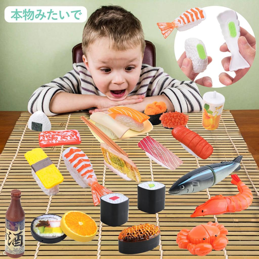 Jecimco Play House Kitchen Set Развивающие игрушки DIY Суши Морепродукты Овощи Фрукты Гамбургер Плита Игровая Кухонная Утварь Игровая Кухня Игрушки Подарок