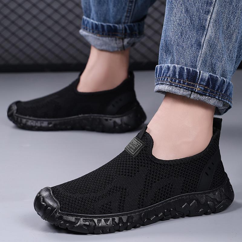 Fashion Summer Men's Shoes New Breathable and Odorless Mesh Men's Sneaker Shoes Lazy Versatile Men's Single Shoes Sale