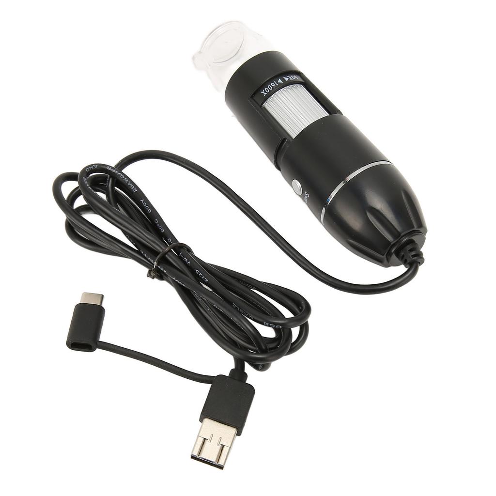 Цифровой микроскоп USB Type C Micro USB 3 в 1 Увеличение от 50X до 1600X 8 светодиодов Увеличительная камера