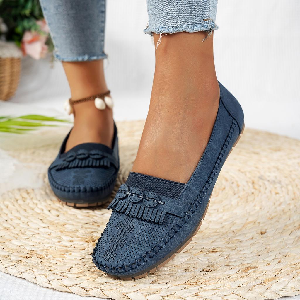 2025 New Women Flats Shoes Trend Slip On Loafers Casual Round Toe Flat Sneakers Women Breathable =Shallow Comfort Shoes Ladies