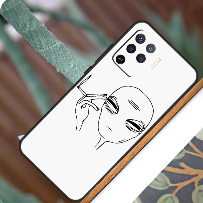 Смешной Инопланетянин Для OPPO A53S A57S A54S A38 A78 A58 A79 A15 A17 A77 A16 A76 A96 A52 A72 A5 A9 A94 A74 Чехол