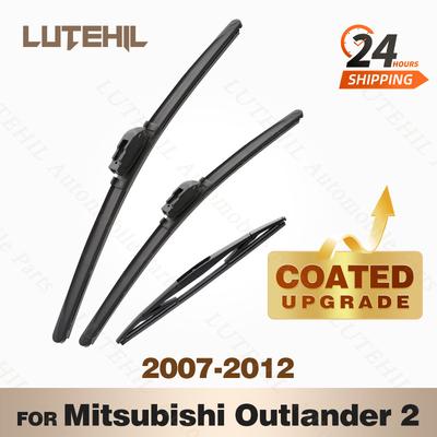 Силиконовый комплект передних и задних стеклоочистителей LUTEHIL для Mitsubishi Outlander 2 2007 - 2012 2008 с покрытием, 24"+21"+12"""