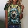 3D Printed  Animal T Shirt For Women Wolf Pattern Tees Summer New Harajuku T-Shirts Y2k Tops Loose Short Sleeves Girl Clothes