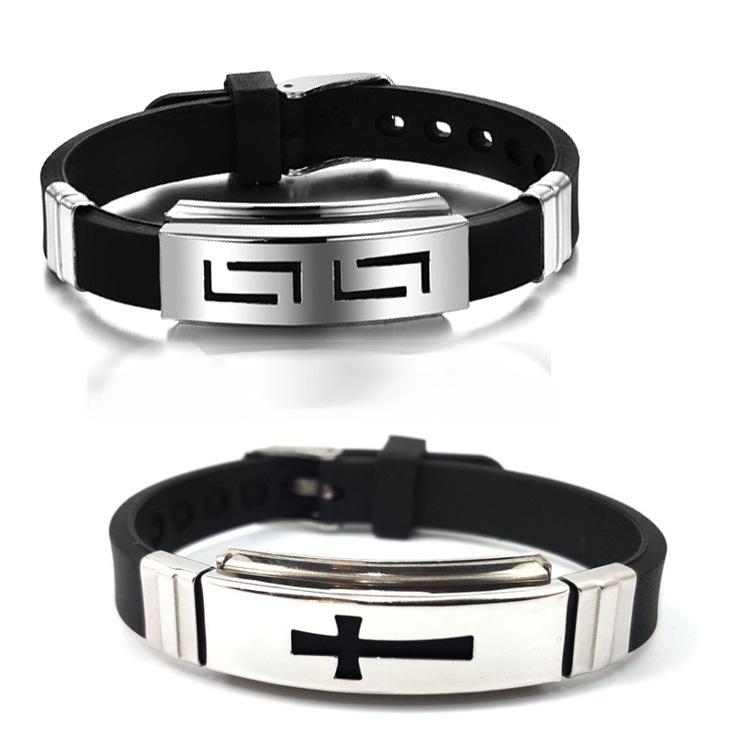 Unisex Korean Fashion Silicone & Stainless Steel Sports Bracelet