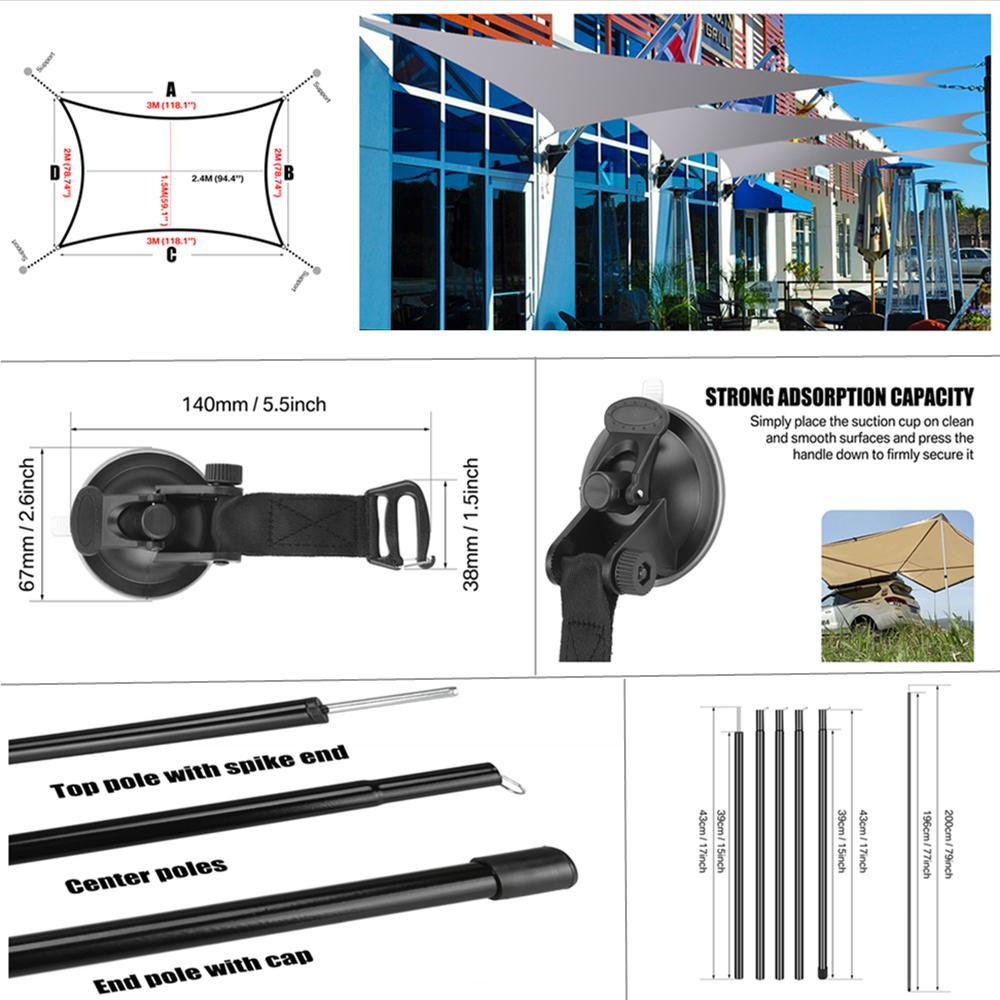 Автомобильный тент для кемпинга, боковой автомобильный тент на крышу, водостойкий УФ-портативный кемпинговый тент, автомобильный навес от дождя на крыше