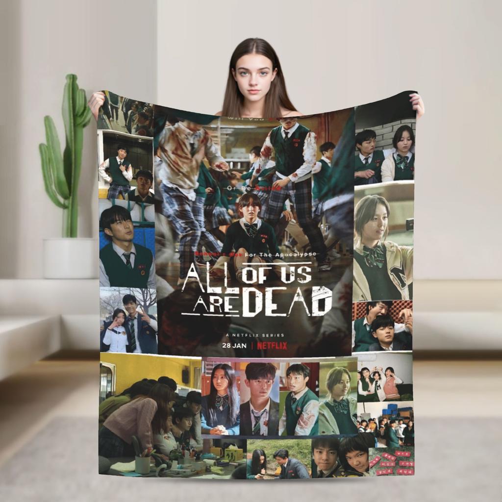 All Of Us Are Dead Flannel Blanket Spring Soft Throw Blanket for Girls Boys Living Room Funny Bedspread Sofa Bed Cover