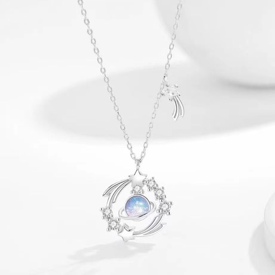 Wishing Meteor Necklace for Women Pendant High-end Jewelry Fashion Girl Gift