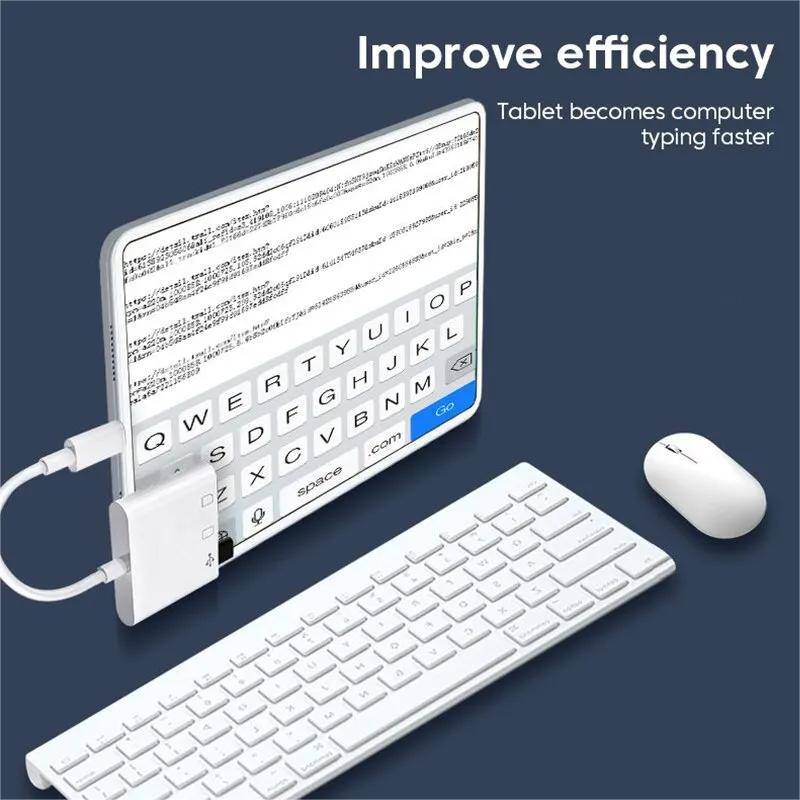 3-в-1 Type-C Адаптер для карт памяти TF SD, OTG USB C, USB2.0 Коннектор для карт, Подходит для MacBook, USB Type C Адаптер