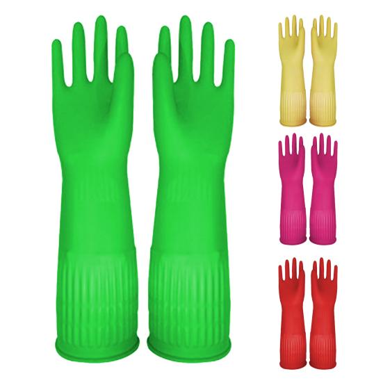 1 Pair Dishwashing Gloves Waterproof Stain-Resistant Non-Slip Design Easy To Clean Heat-Insulated Gloves Kitchen Cleaning Tool