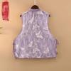 Stand-up Collar Purple Organza Embroidered Vest Women's Summer Wear Fashionable Thin Vest Top