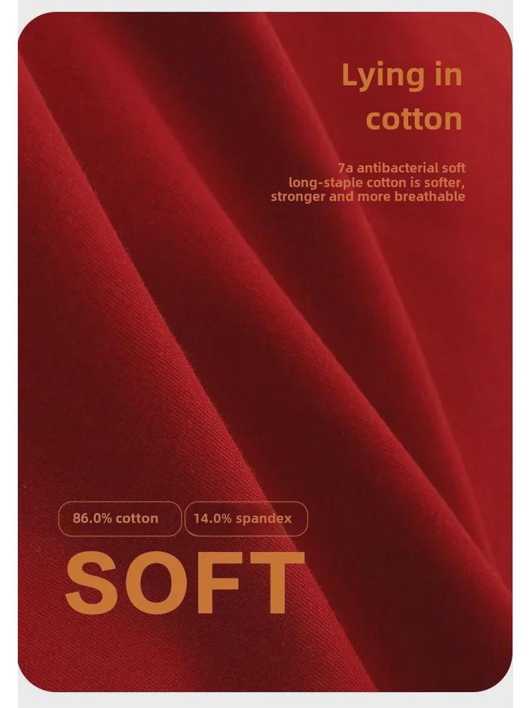 Ankola Red Baby-Grade Long-Staple Cotton Mid-High Waist Underwear - Zodiac Year Marriage Good Luck Edition