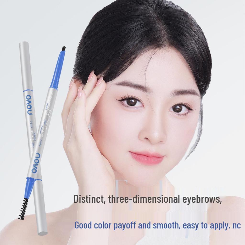 Карандаш для бровей Novo Wild Brow Star: Натуральные, Тонкие, Плавные линии, Подходит для начинающих, Не размазываются.