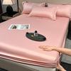 Ice Silk Fitted Sheet 90x200cm Multiple Sizes Bed Sheet Soft Satin Elastic Mattress Home Bedroom Bed Sheet with 360°Elastic Band