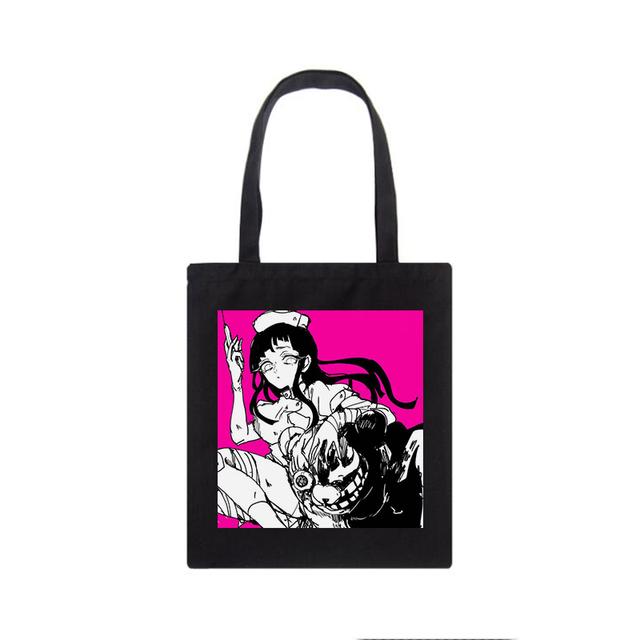 Холщовая сумка в стиле японского аниме y2k, повседневная сумка в стиле Харадзюку в стиле хип-хоп, женская сумка на плечо в стиле панк, женская сумка, винтажные сумки-шоппер с буквами