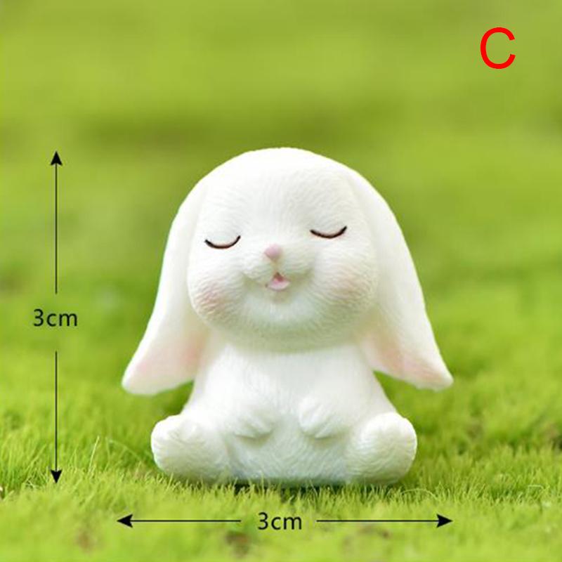 Мини-Кролик Пасхальный Декор Заяц Фигурка Животного Смола Ремесло Банни Садовые Украшения