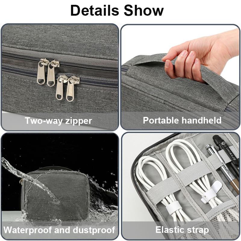 Дорожная сумка для кабеля, портативный универсальный цифровой USB-кабель, органайзер для SD-карт, шнур для зарядного устройства, провода, аккумулятор, косметическая сумка для хранения на молнии