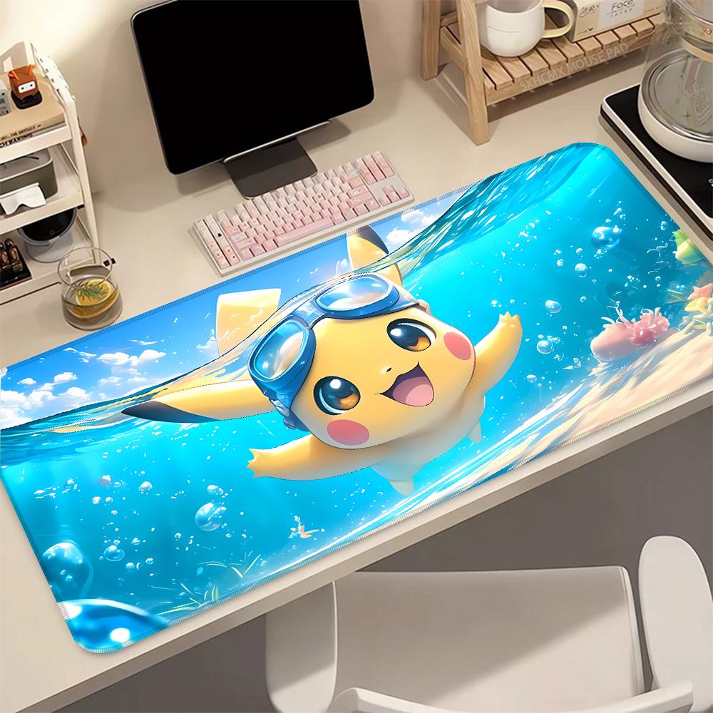 P Pikachu Swimming Mouse Pad Cute Anime Gaming Mousepad Waterproof NonSlip Desk Mat for Computer Laptop Office