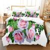 Rose Duvet Cover Set 220X240 for Double Bed Quilt Comforters Cover Pink Floral Bedding Set 3PCS 2PCS Single Beds Queen Full Size