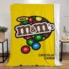 Смешное одеяло M&M's для диванов Роскошное постельное белье Пляжное полотенце Покрывала для кровати Персонажи Пушистое Клетчатое Домашний интерьер Плед На колени Мягкое Для сна