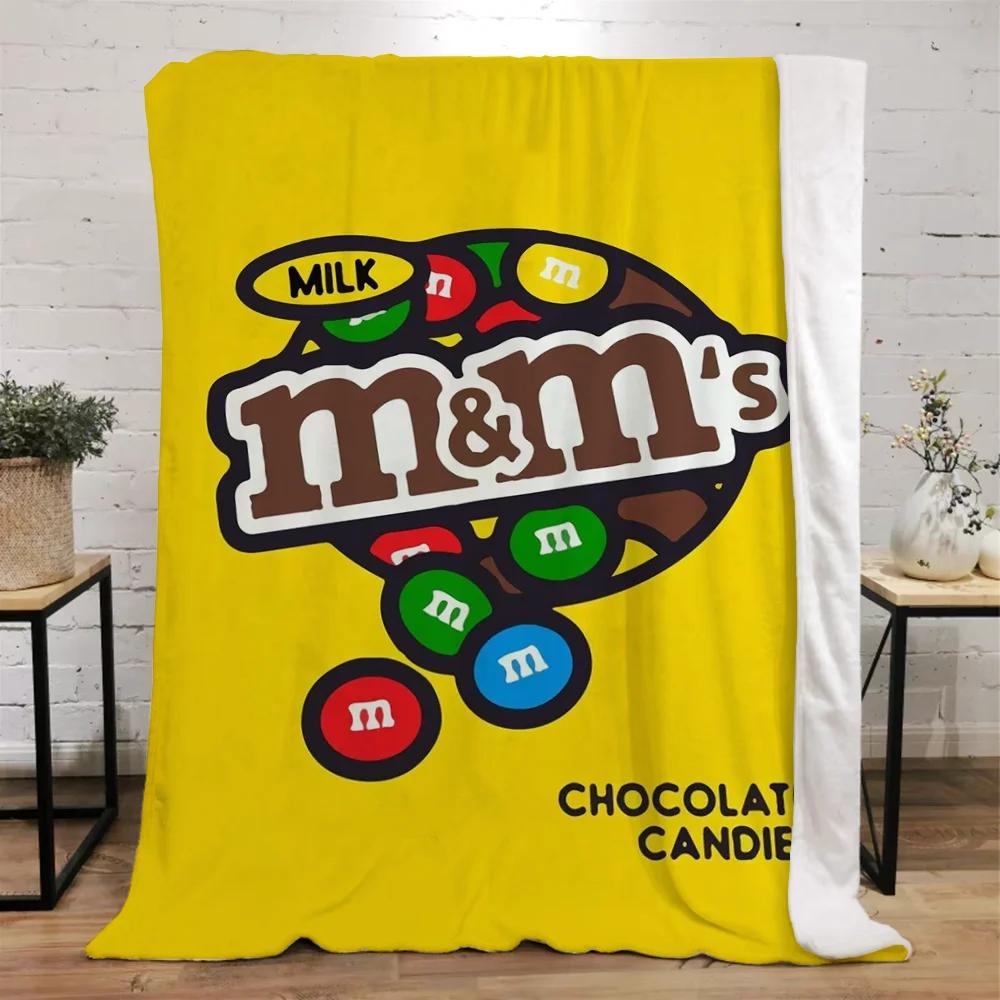 Смешное одеяло M&M's для диванов Роскошное постельное белье Пляжное полотенце Покрывала для кровати Персонажи Пушистое Клетчатое Домашний интерьер Плед На колени Мягкое Для сна