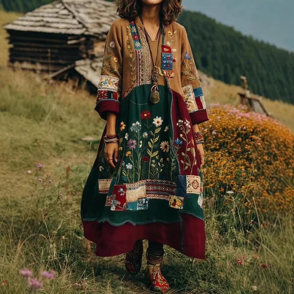 Европейские и американские новые рубашки, платья, богемные юбки-маятник для отпуска, платья с принтами