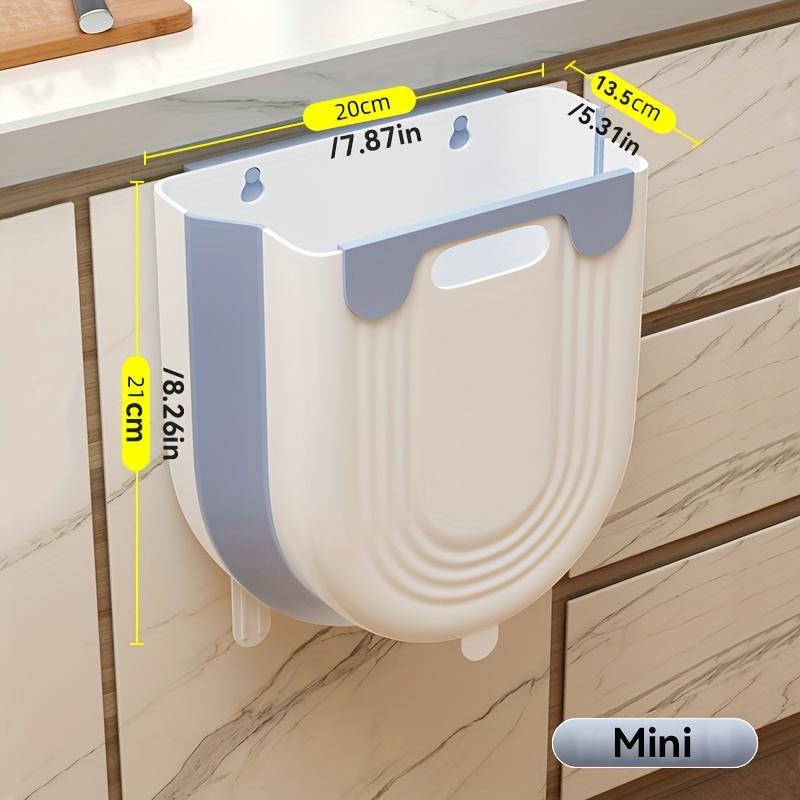 Wall-Mounted Foldable Trash Can - Hanging Plastic Expandable Storage Bin for Kitchen Use Portable for Kitchen & Bathroom