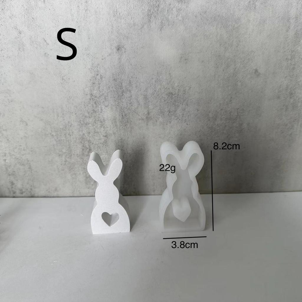 Пасхальная серия Милая свеча в виде кролика Силиконовая форма Гипс Автомобильный ароматизатор Расширяющаяся гипсовая форма для декорации Форма для пасхальной ароматерапевтической свечи