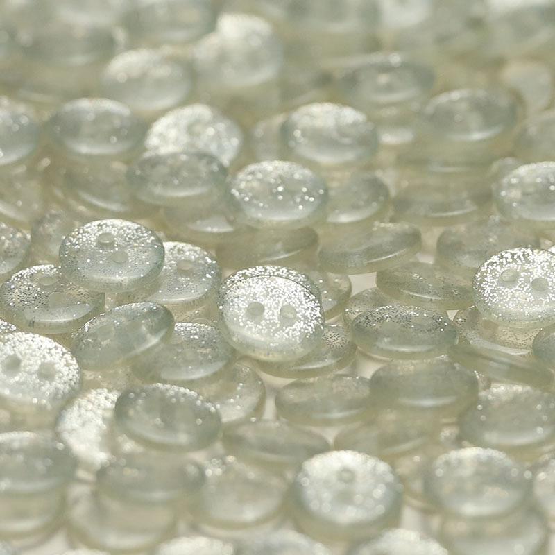 5Pcs Silver Sequined Two-Eye Button Transparent Resin Accessory Knitted Cardigan Sleeve Collar Button Shirt Top Button