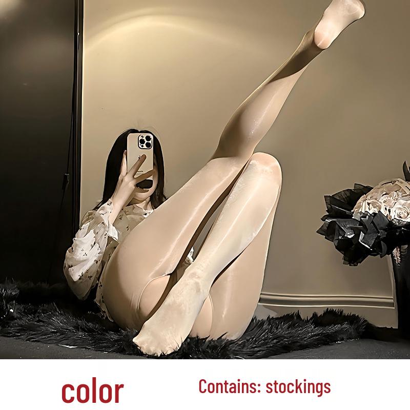 Сексуальные черные чулки с открытой промежностью и рвущиеся эротические колготки