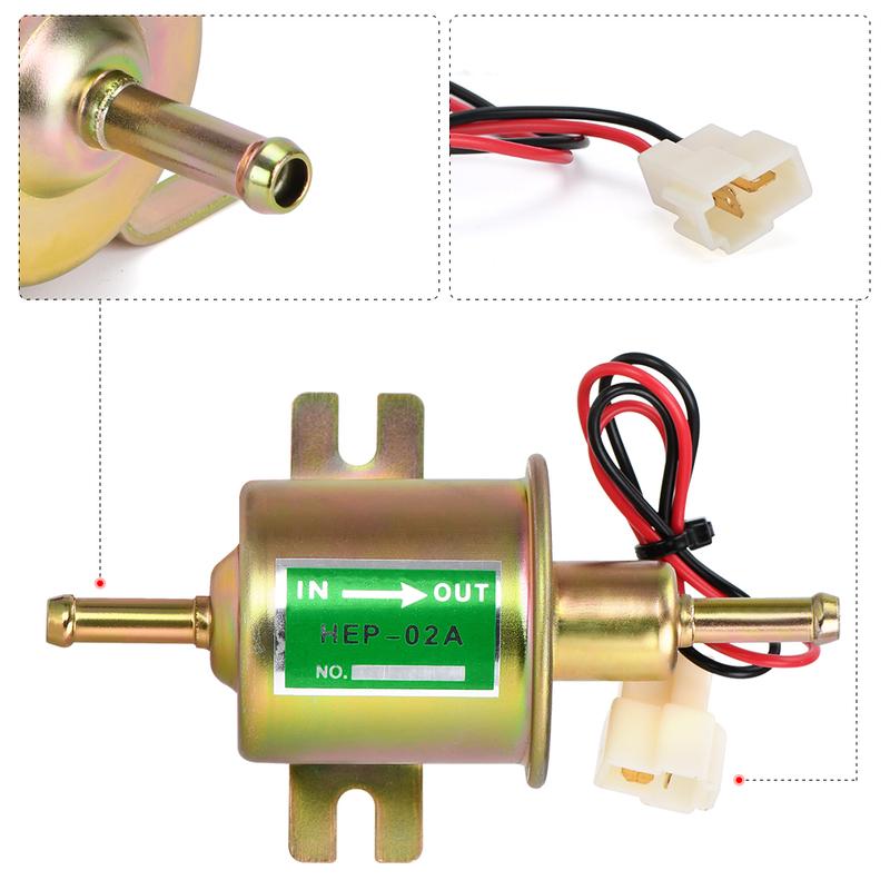 Universal Diesel Petrol Gasoline 12V 24 V Electric Fuel Pump HEP-02A Low Pressure For Most Car Carburetor Motorcycle ATV HEP02A