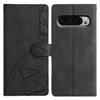 For Google Pixel 10 Pro XL Case Wallet Stand Imprinted Triangle Pattern Leather Phone Flip Cover